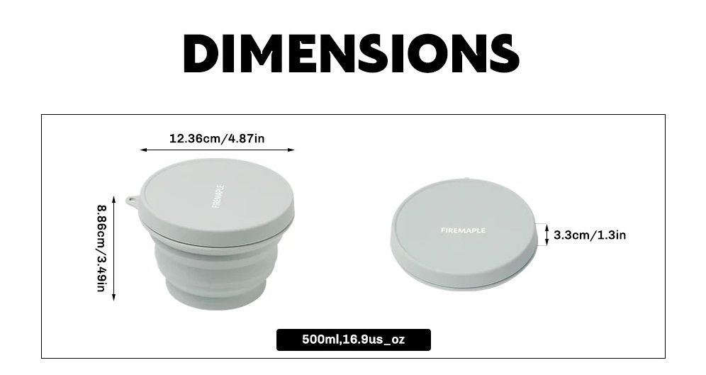 کاسه سیلیکونی تاشو درب دار فایرمپل  Fire Maple Collapsible Bowl 0.5L | کم‌حجم، کاربردی و فاقد مواد مضر